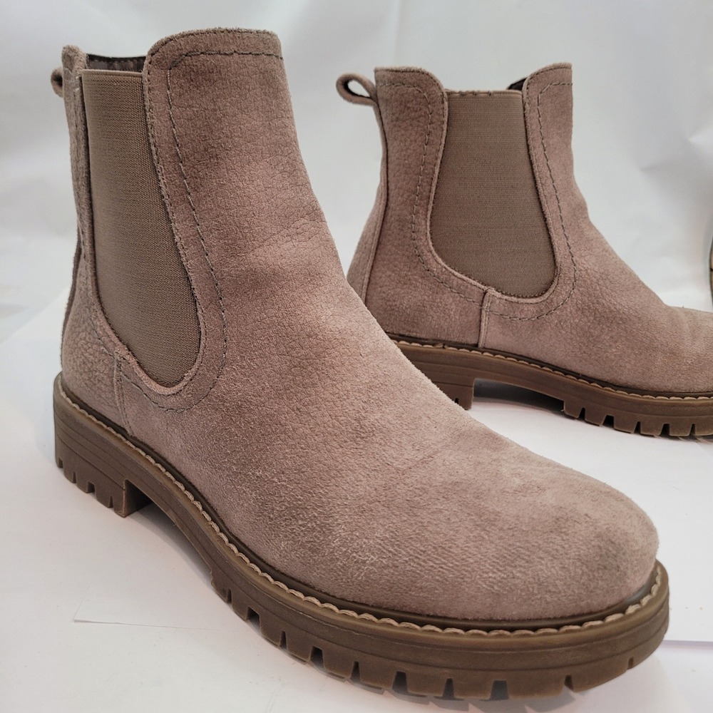 Cliffs by White Mountain Mastery Boot Women 7.5M Taupe Suede Textile Lug Sole - Picture 3 of 9